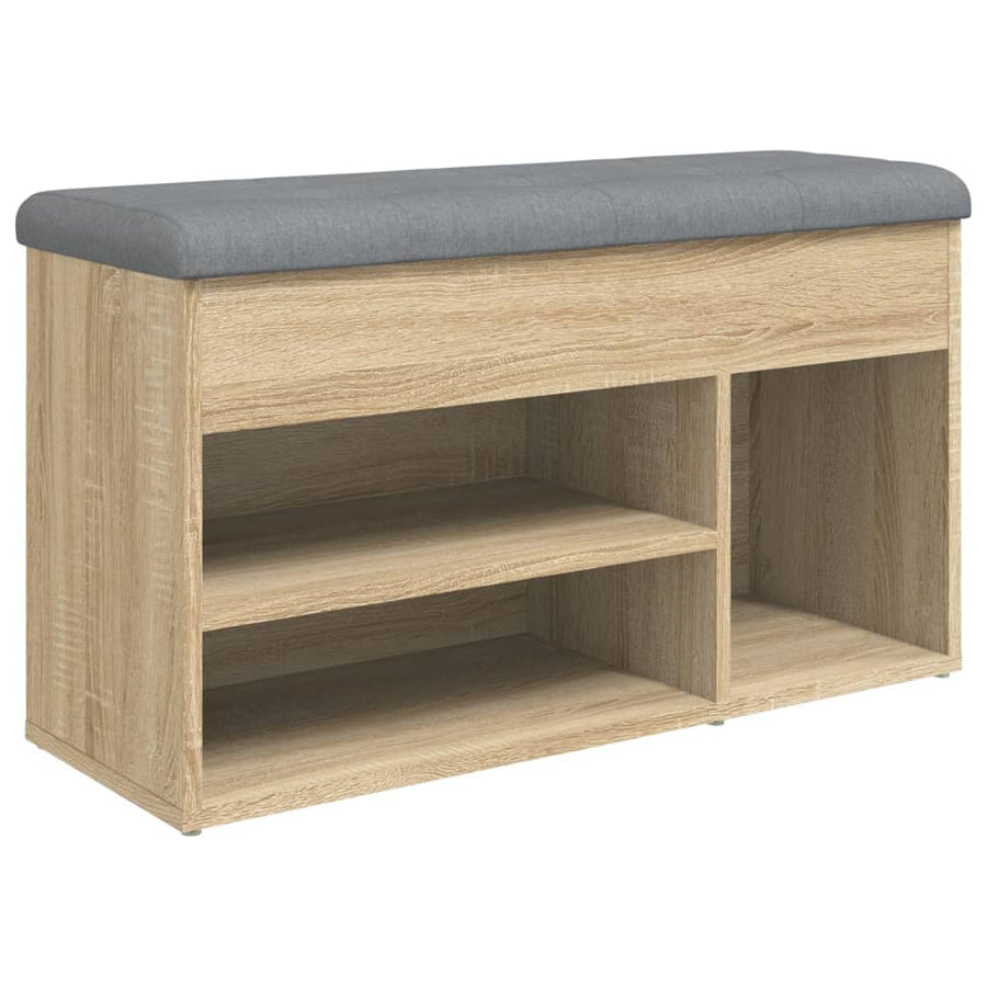 Schoenenbank 82X32X45,5 Cm Bewerkt Hout Kleurig Sonoma eiken