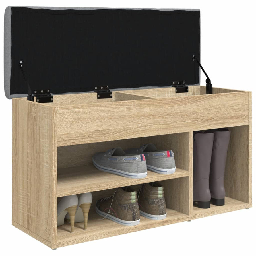 Schoenenbank 82X32X45,5 Cm Bewerkt Hout Kleurig Sonoma eiken