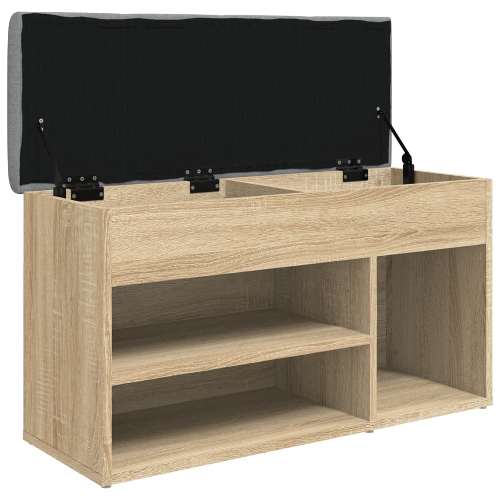 Schoenenbank 82X32X45,5 Cm Bewerkt Hout Kleurig Sonoma eiken