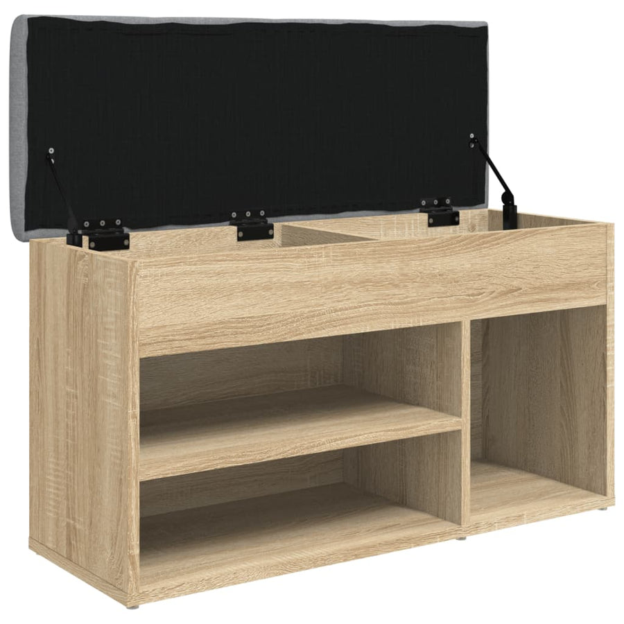Schoenenbank 82X32X45,5 Cm Bewerkt Hout Kleurig Sonoma eiken