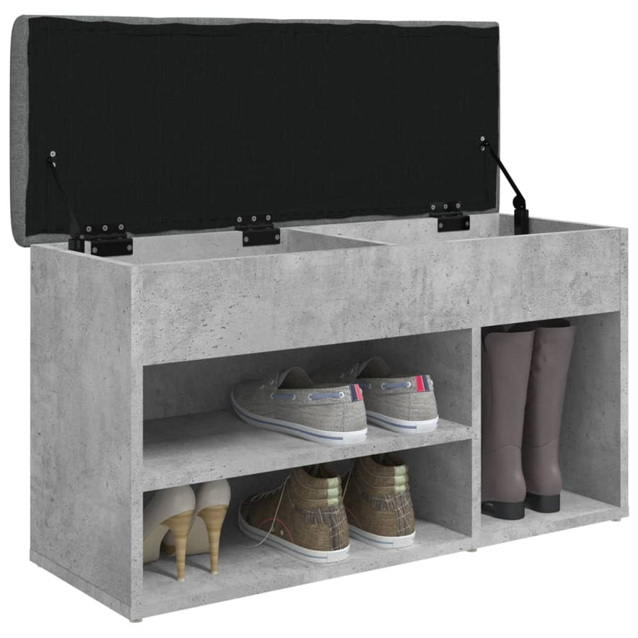 Schoenenbank 82X32X45,5 Cm Bewerkt Hout Betongrijs