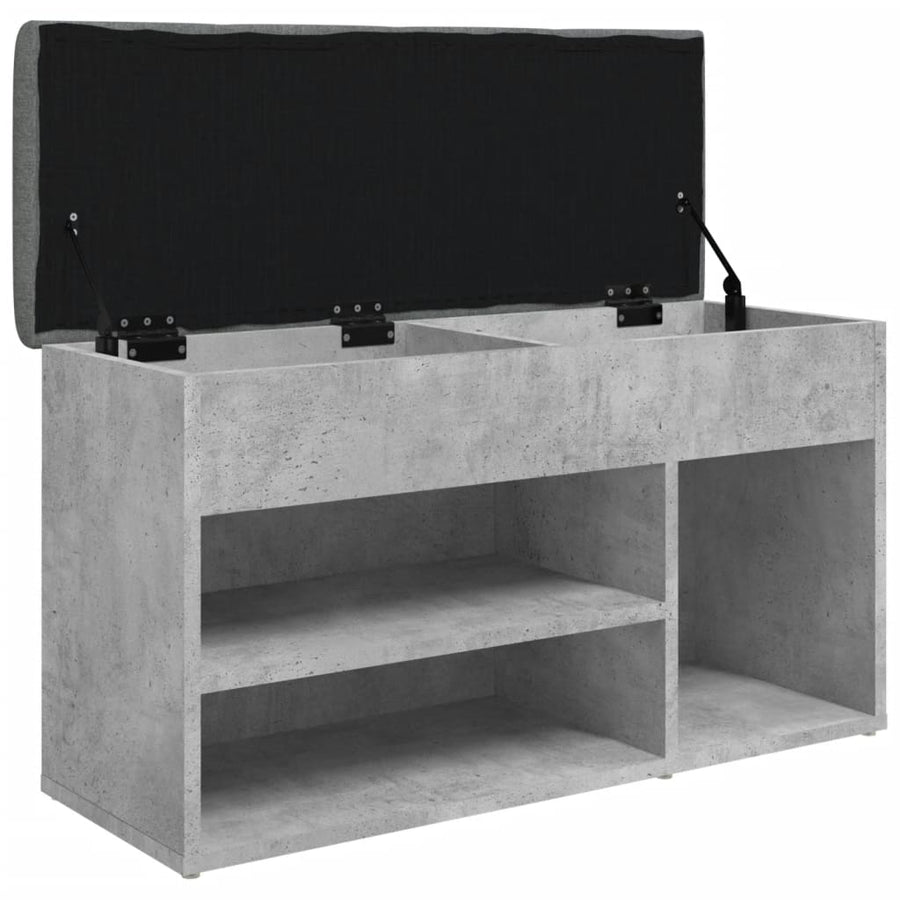 Schoenenbank 82X32X45,5 Cm Bewerkt Hout Betongrijs