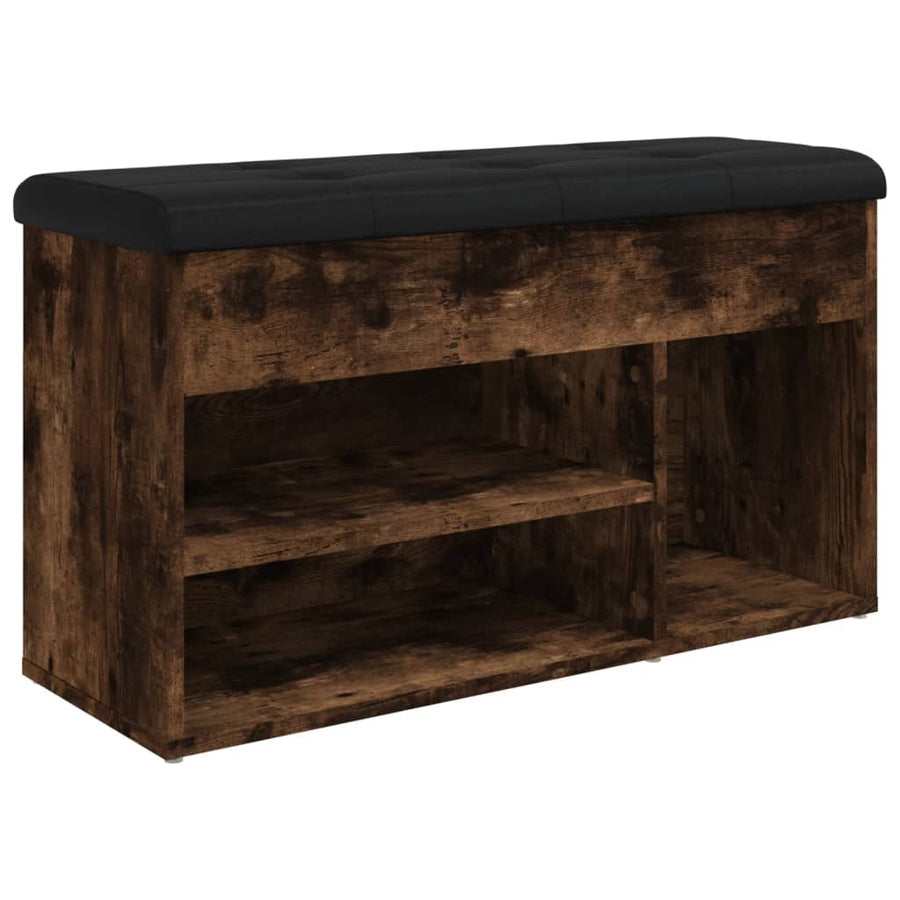Schoenenbank 82X32X45,5 Cm Bewerkt Hout Kleurig Gerookt eiken