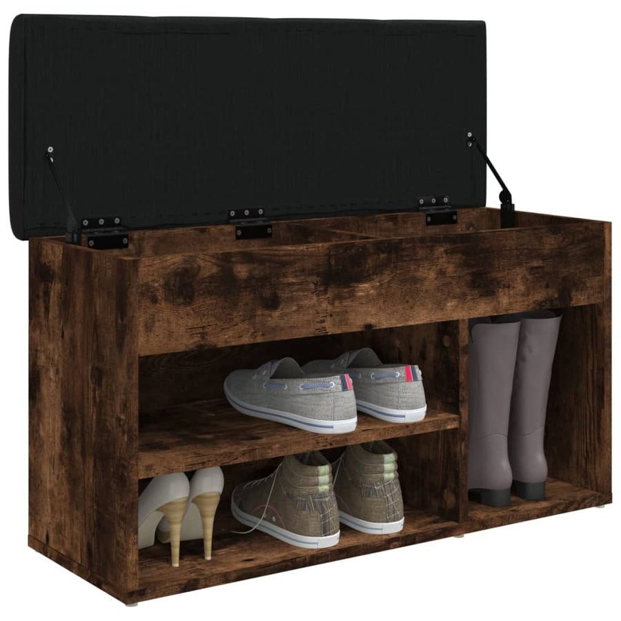 Schoenenbank 82X32X45,5 Cm Bewerkt Hout Kleurig Gerookt eiken