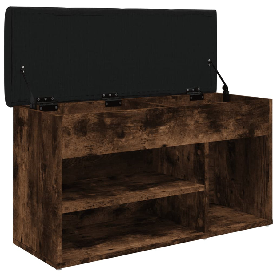 Schoenenbank 82X32X45,5 Cm Bewerkt Hout Kleurig Gerookt eiken