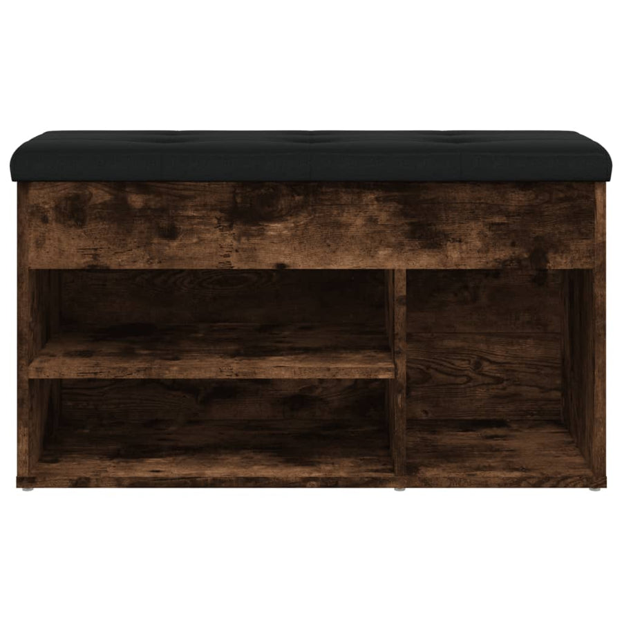 Schoenenbank 82X32X45,5 Cm Bewerkt Hout Kleurig Gerookt eiken