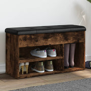 Schoenenbank 82x32x45,5 cm bewerkt hout gerookt eiken