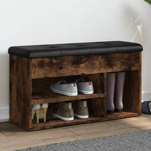 Schoenenbank 82X32X45,5 Cm Bewerkt Hout Kleurig Gerookt eiken