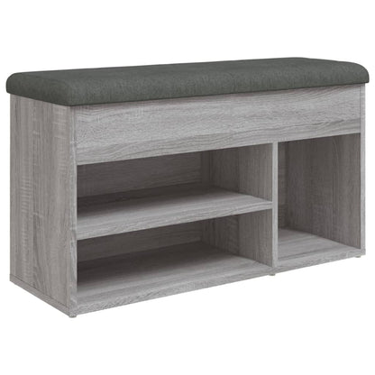 Schoenenbank 82X32X45,5 Cm Bewerkt Hout Grijs sonoma