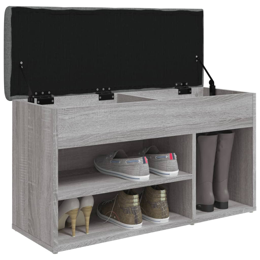 Schoenenbank 82X32X45,5 Cm Bewerkt Hout Grijs sonoma