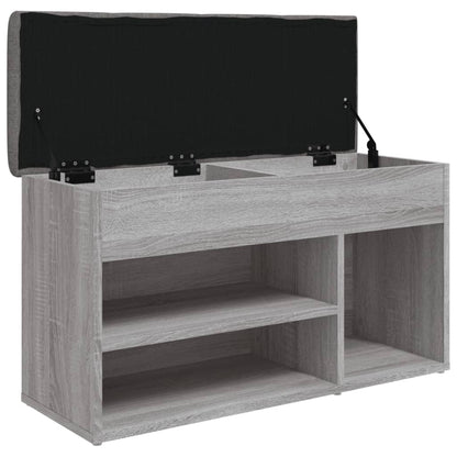 Schoenenbank 82X32X45,5 Cm Bewerkt Hout Grijs sonoma