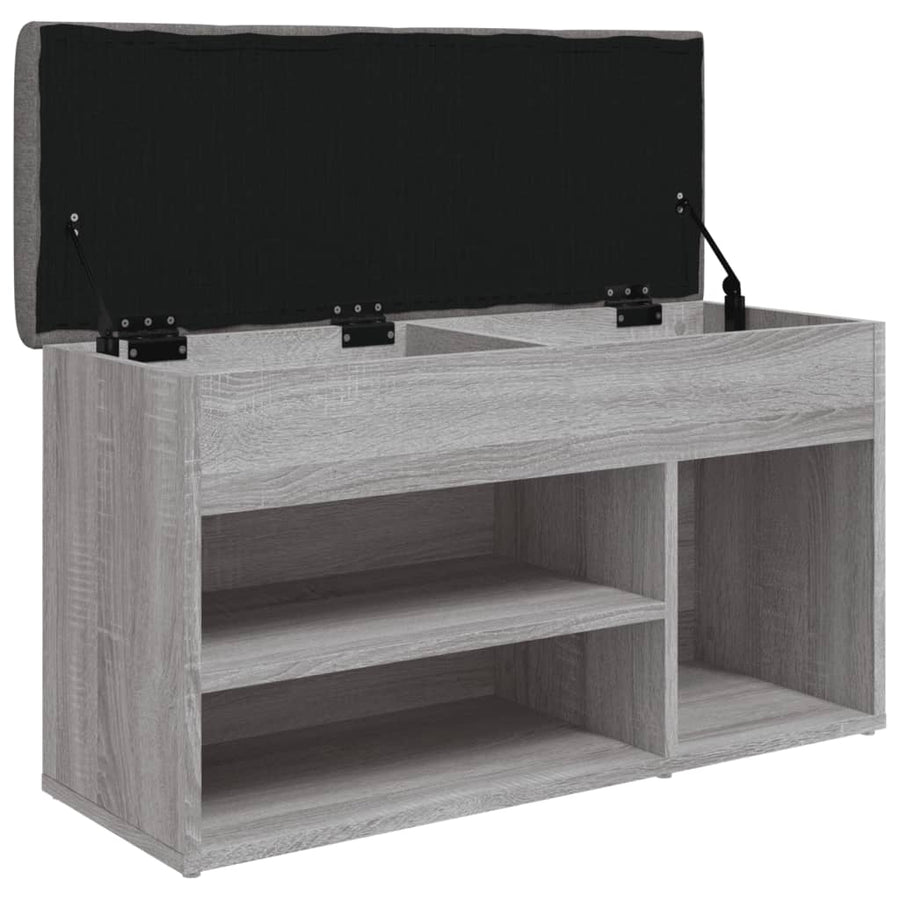 Schoenenbank 82X32X45,5 Cm Bewerkt Hout Grijs sonoma
