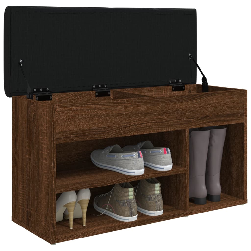 Schoenenbank 82X32X45,5 Cm Bewerkt Hout Bruineikenkleurig bruin eikenkleur