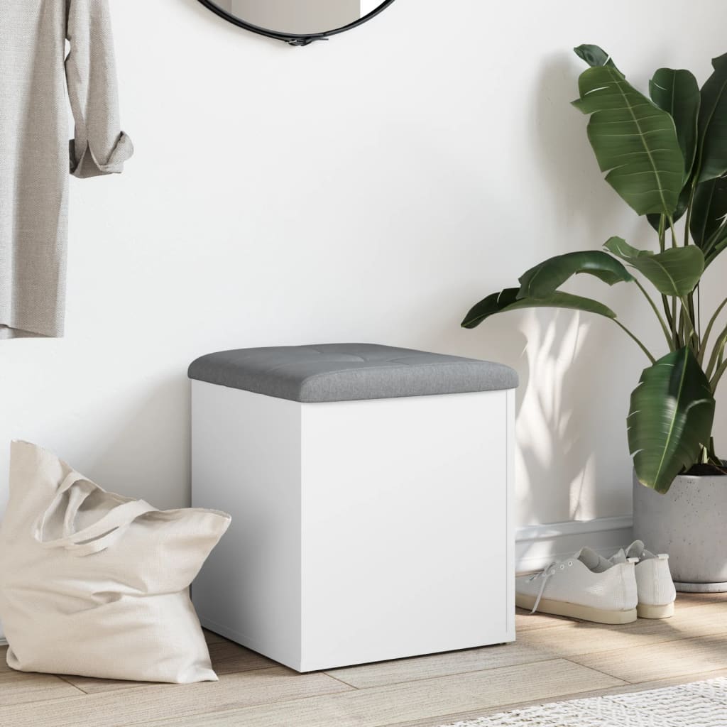 Opbergbankje Bewerkt Hout 42 x 42 x 45 cm Wit