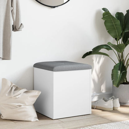 Opbergbankje Bewerkt Hout 42 x 42 x 45 cm Wit