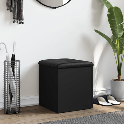 Opbergbank Bewerkt Hout 42 x 42 x 45 cm Zwart