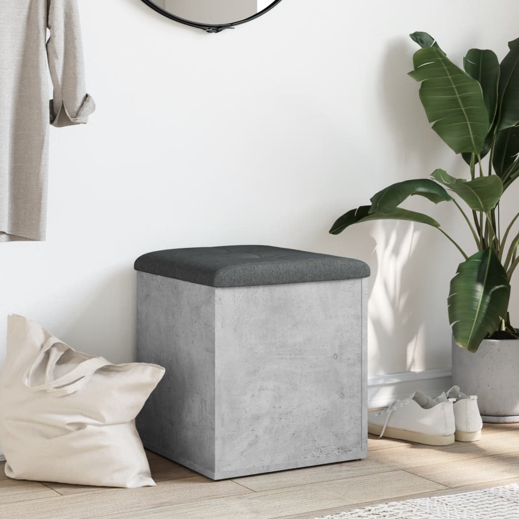 Opbergbankje Bewerkt Hout 42 x 42 x 45 cm Betongrijs