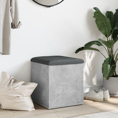 Opbergbankje Bewerkt Hout 42 x 42 x 45 cm Betongrijs