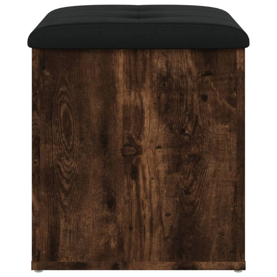 Opbergbankje Bewerkt Hout Kleurig 42 x 42 x 45 cm Gerookt eiken