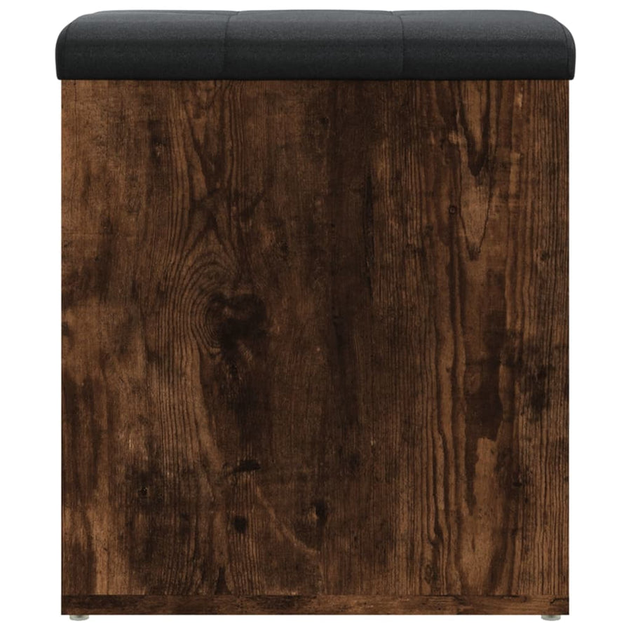 Opbergbankje Bewerkt Hout Kleurig 42 x 42 x 45 cm Gerookt eiken
