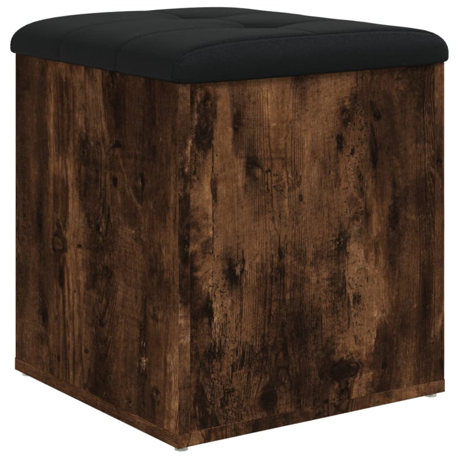 Opbergbankje Bewerkt Hout Kleurig 42 x 42 x 45 cm Gerookt eiken