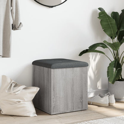 Opbergbankje Bewerkt Hout Eikenkleurig 42 x 42 x 45 cm Grijs sonoma