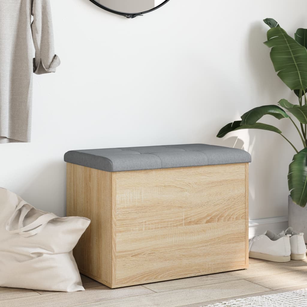 Opbergbankje Bewerkt Hout Kleurig 62 x 42 x 45 cm Sonoma eiken
