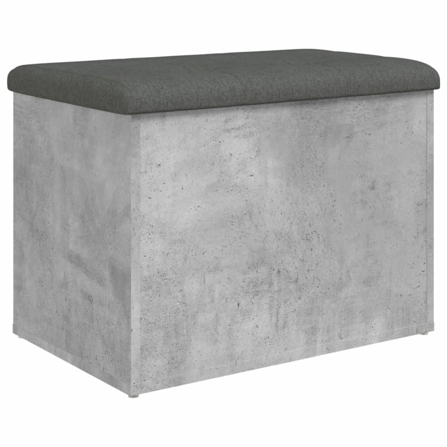 Opbergbankje Bewerkt Hout 62 x 42 x 45 cm Betongrijs