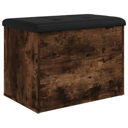 Opbergbankje Bewerkt Hout Kleurig 62 x 42 x 45 cm Gerookt eiken