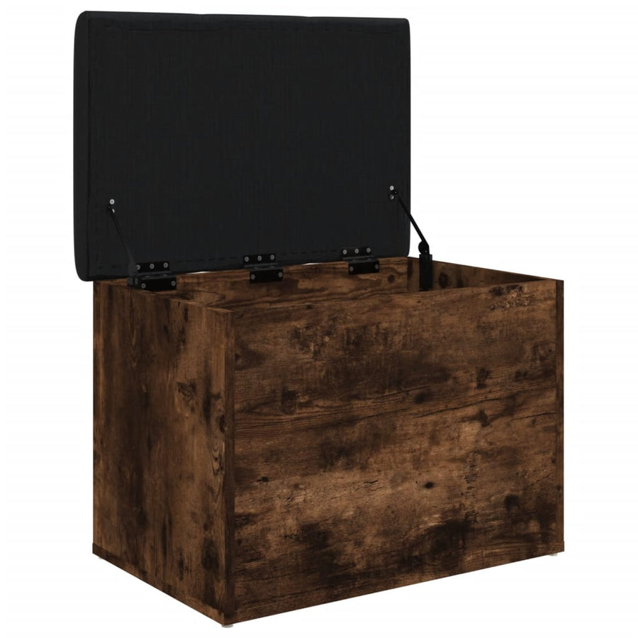 Opbergbankje Bewerkt Hout Kleurig 62 x 42 x 45 cm Gerookt eiken