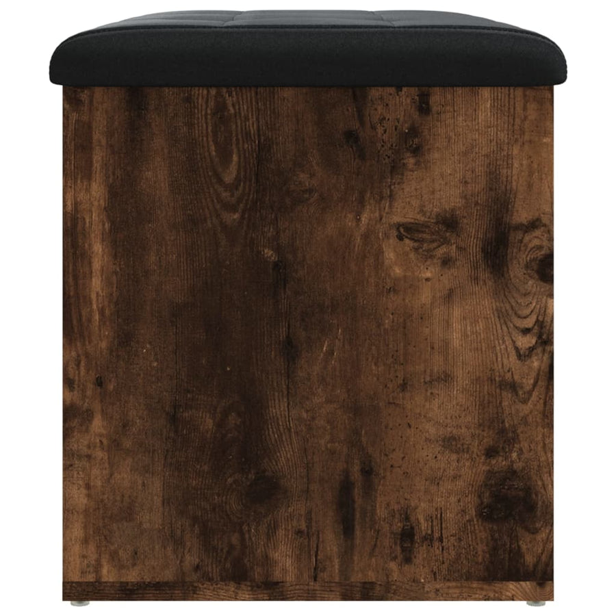 Opbergbankje Bewerkt Hout Kleurig 62 x 42 x 45 cm Gerookt eiken