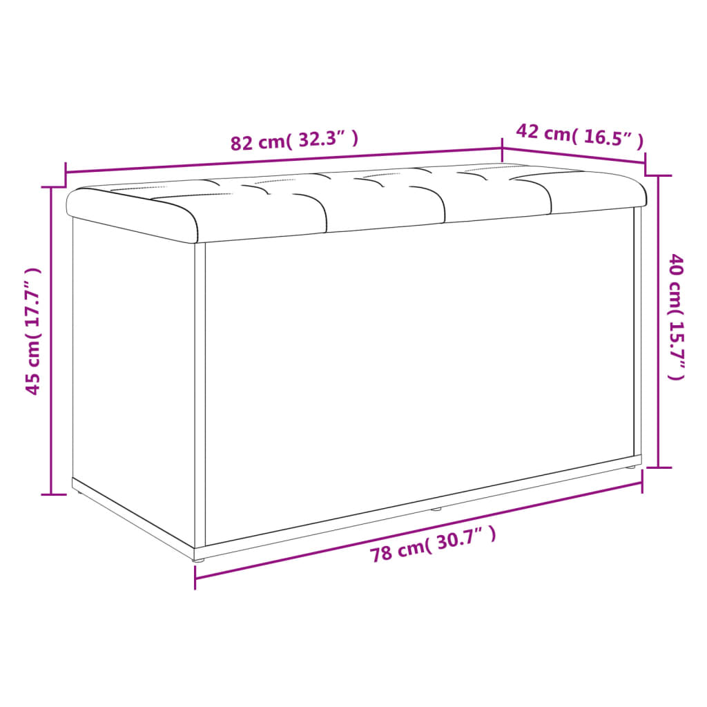 Opbergbankje Bewerkt Hout 82 x 42 x 45 cm Wit