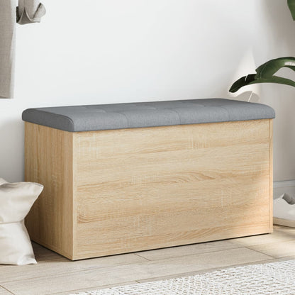 Opbergbankje Bewerkt Hout Kleurig 82 x 42 x 45 cm Sonoma eiken