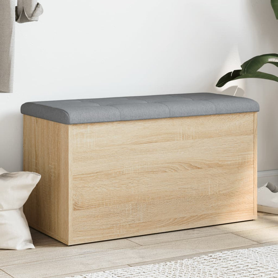 Opbergbankje Bewerkt Hout Kleurig 82 x 42 x 45 cm Sonoma eiken