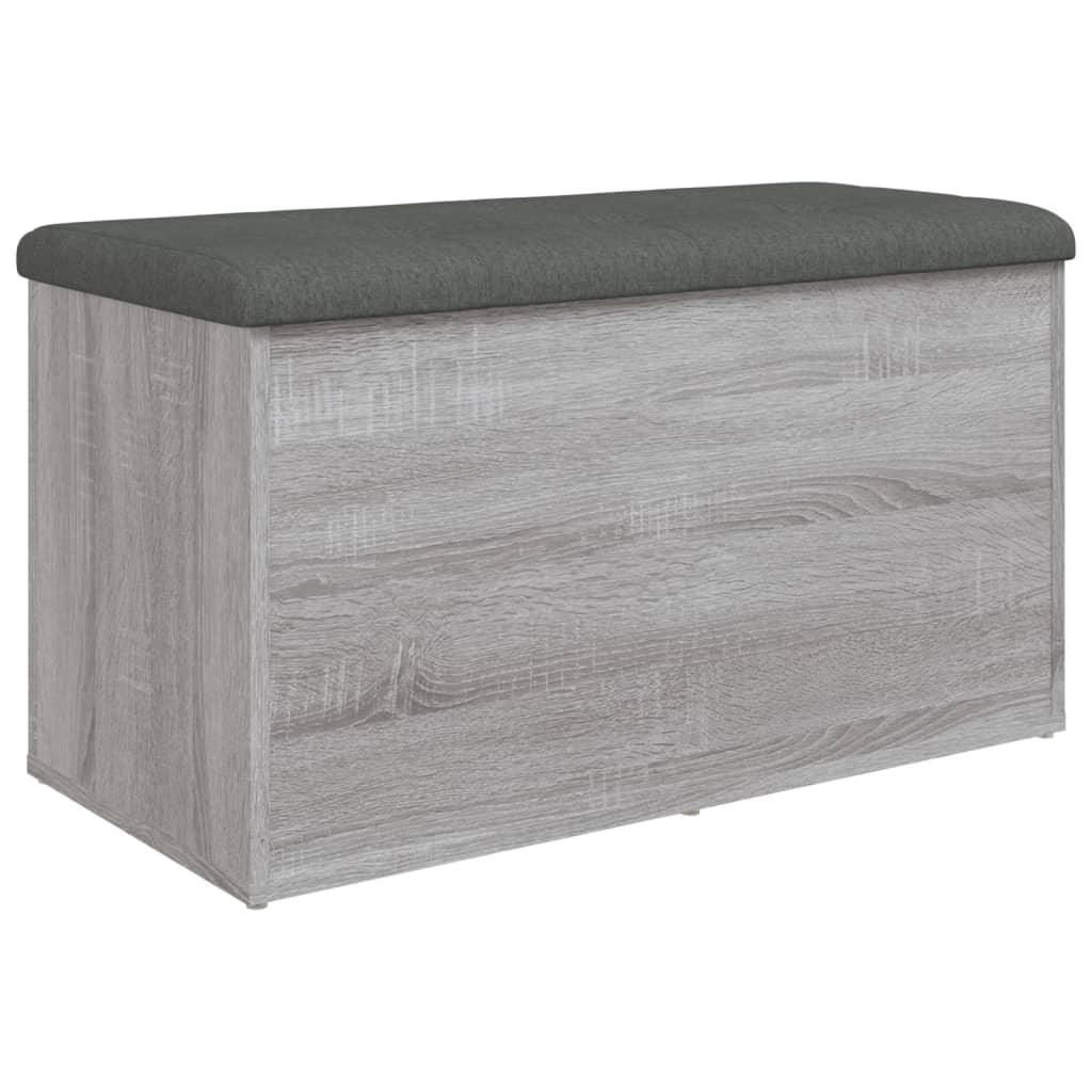Opbergbankje Bewerkt Hout Eikenkleurig 82 x 42 x 45 cm Grijs sonoma