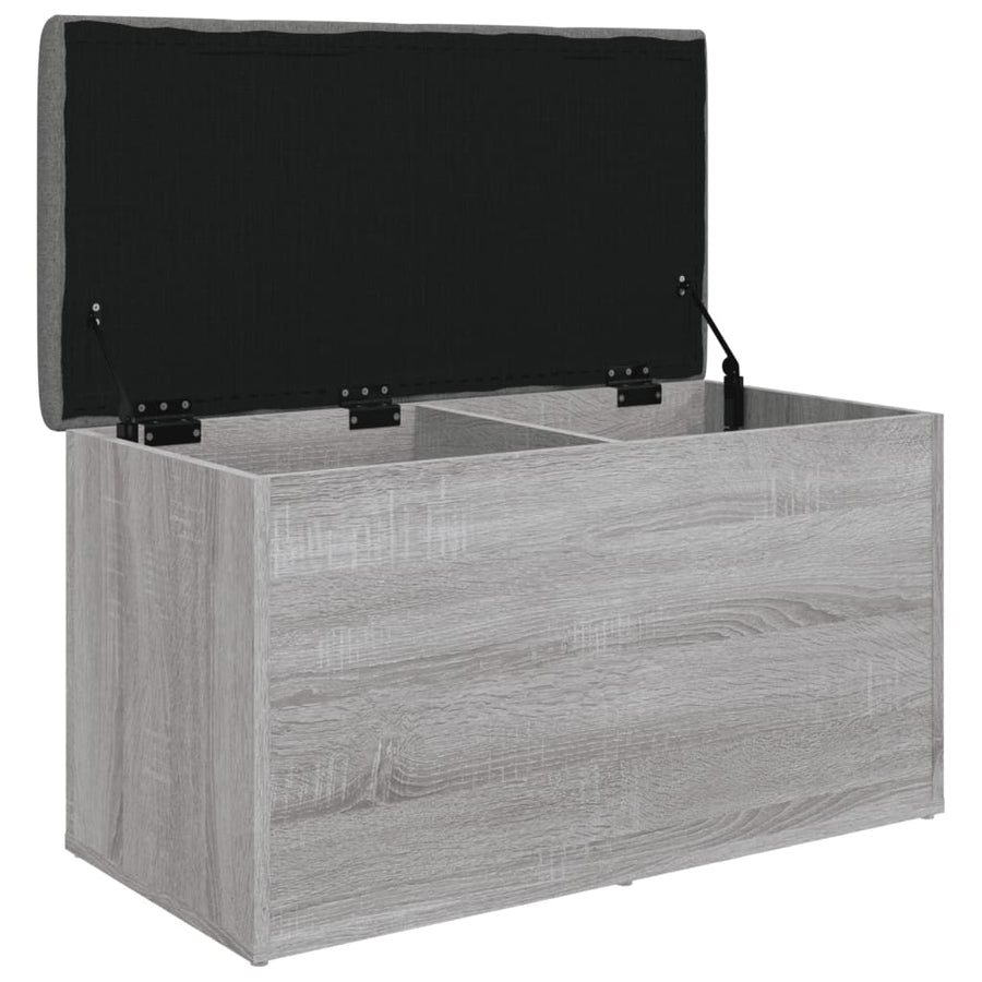 Opbergbankje Bewerkt Hout Eikenkleurig 82 x 42 x 45 cm Grijs sonoma