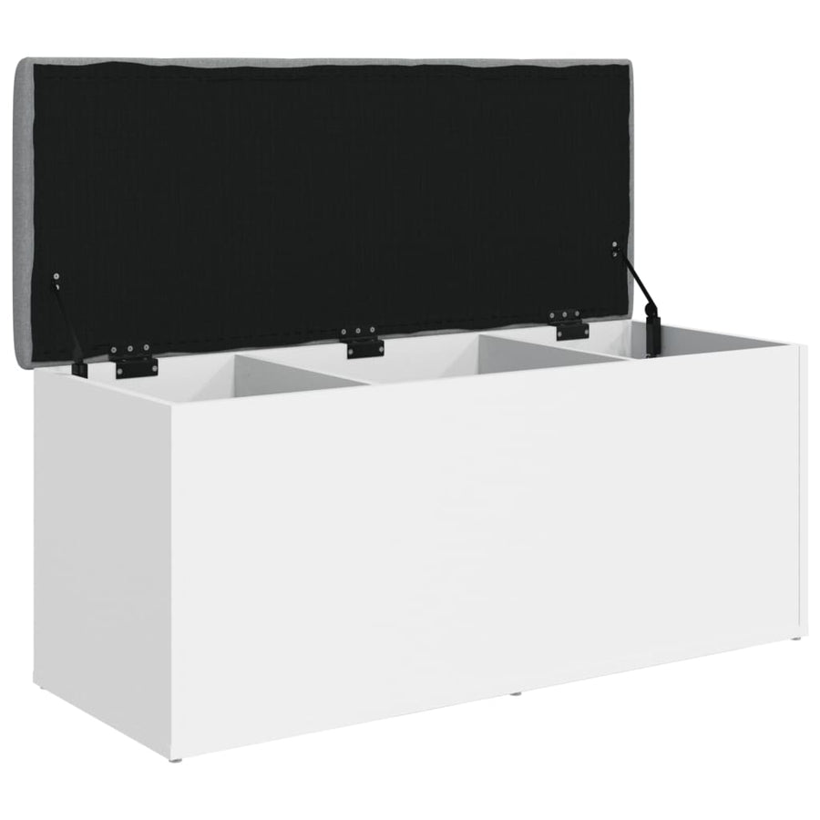 Opbergbankje Bewerkt Hout 102 x 42 x 45 cm Wit
