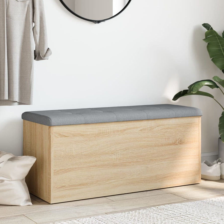 Opbergbankje Bewerkt Hout Kleurig 102 x 42 x 45 cm Sonoma eiken