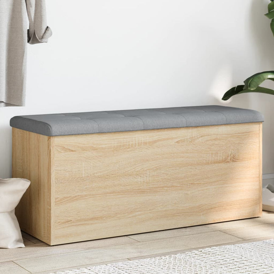 Opbergbankje Bewerkt Hout Kleurig 102 x 42 x 45 cm Sonoma eiken