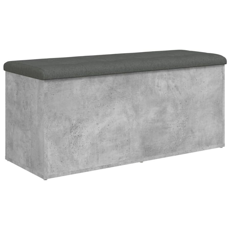Opbergbankje Bewerkt Hout 102 x 42 x 45 cm Betongrijs