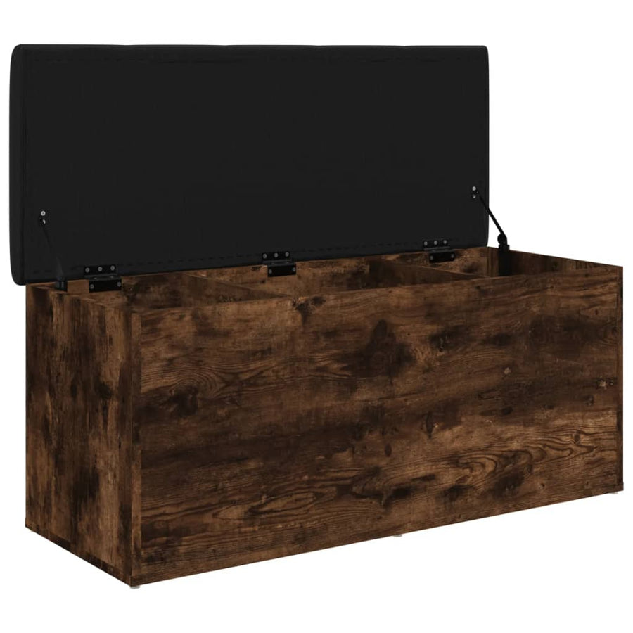 Opbergbankje Bewerkt Hout Kleurig 102 x 42 x 45 cm Gerookt eiken