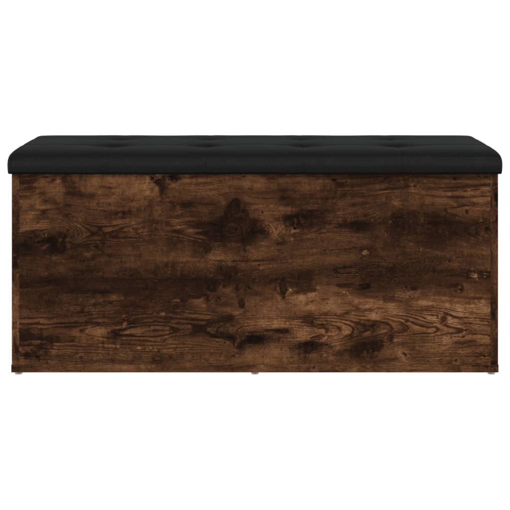 Opbergbankje Bewerkt Hout Kleurig 102 x 42 x 45 cm Gerookt eiken