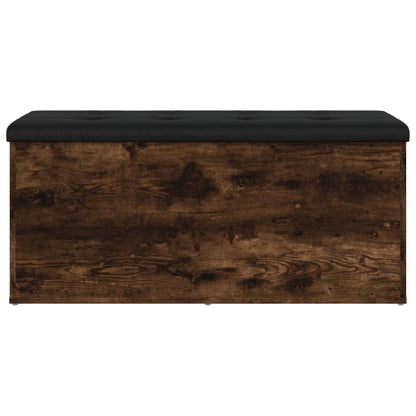Opbergbankje Bewerkt Hout Kleurig 102 x 42 x 45 cm Gerookt eiken