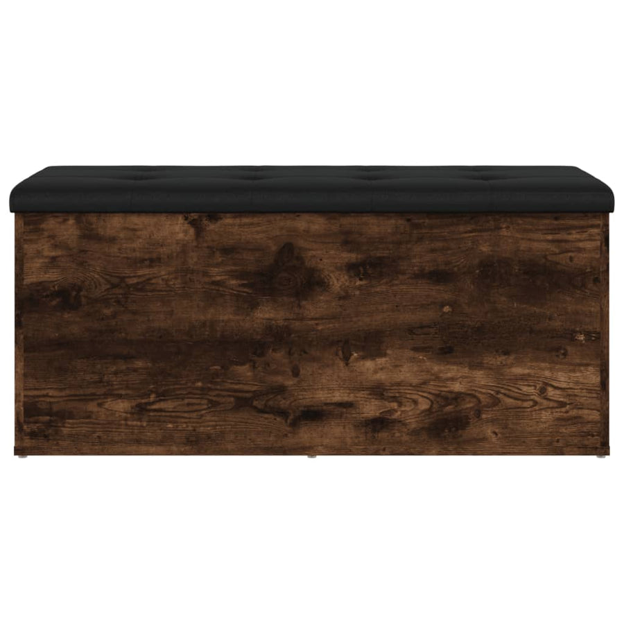 Opbergbankje Bewerkt Hout Kleurig 102 x 42 x 45 cm Gerookt eiken