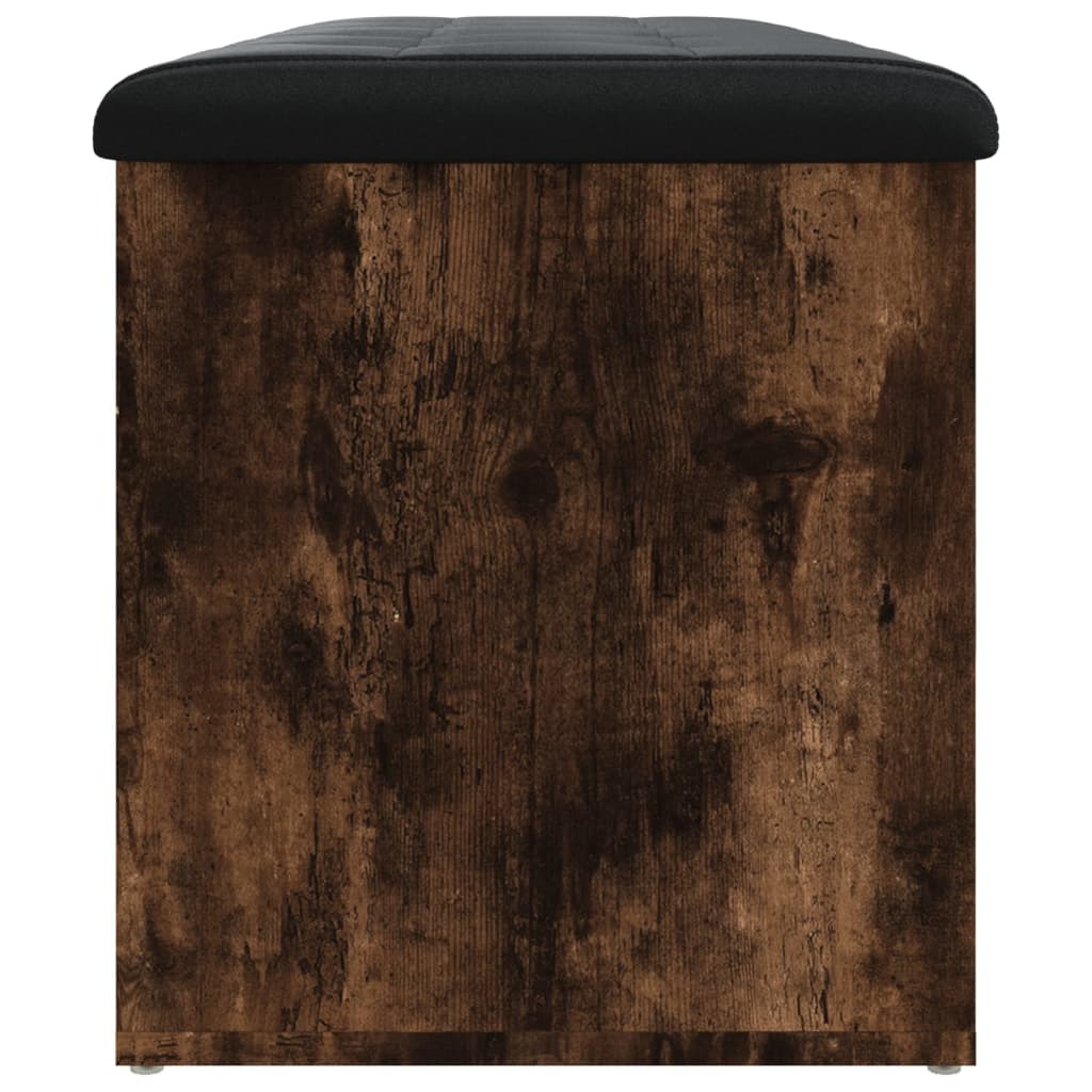 Opbergbankje Bewerkt Hout Kleurig 102 x 42 x 45 cm Gerookt eiken