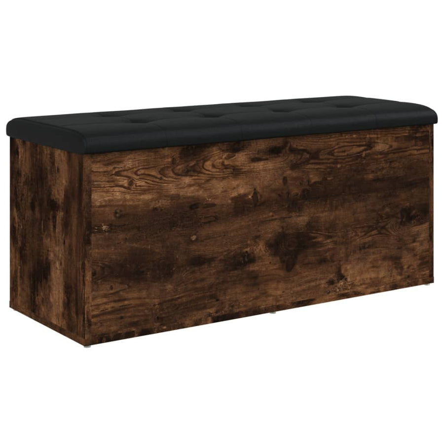 Opbergbankje Bewerkt Hout Kleurig 102 x 42 x 45 cm Gerookt eiken