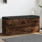 Opbergbankje 102x42x45 cm bewerkt hout gerookt eiken