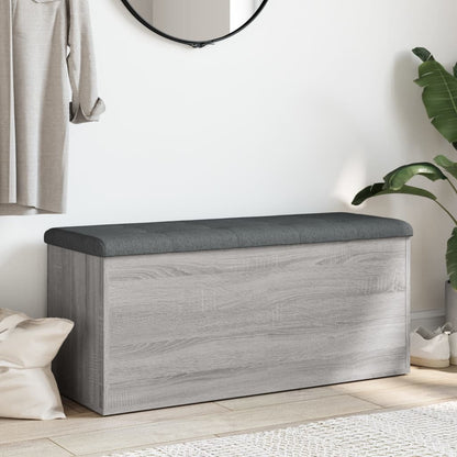 Opbergbankje Bewerkt Hout Eikenkleur 102 x 42 x 45 cm Grijs sonoma