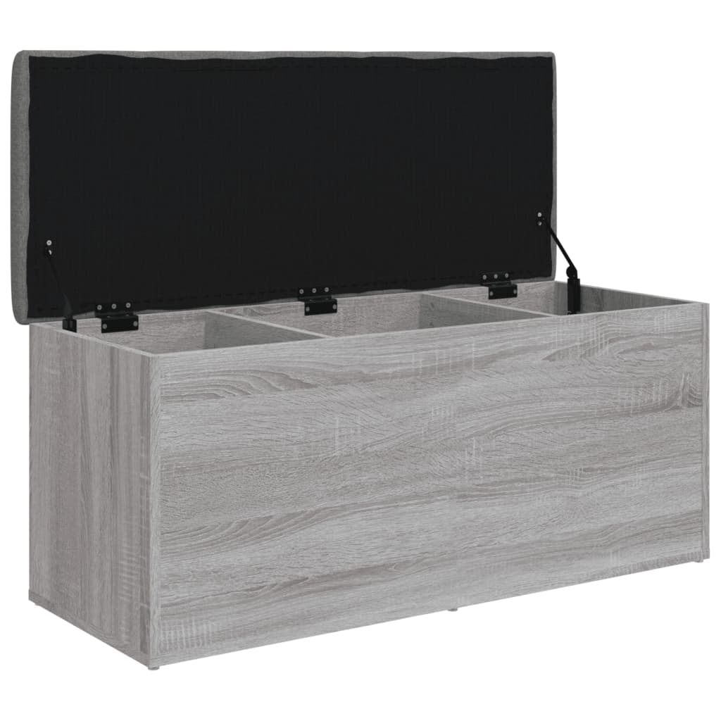 Opbergbankje Bewerkt Hout Eikenkleur 102 x 42 x 45 cm Grijs sonoma