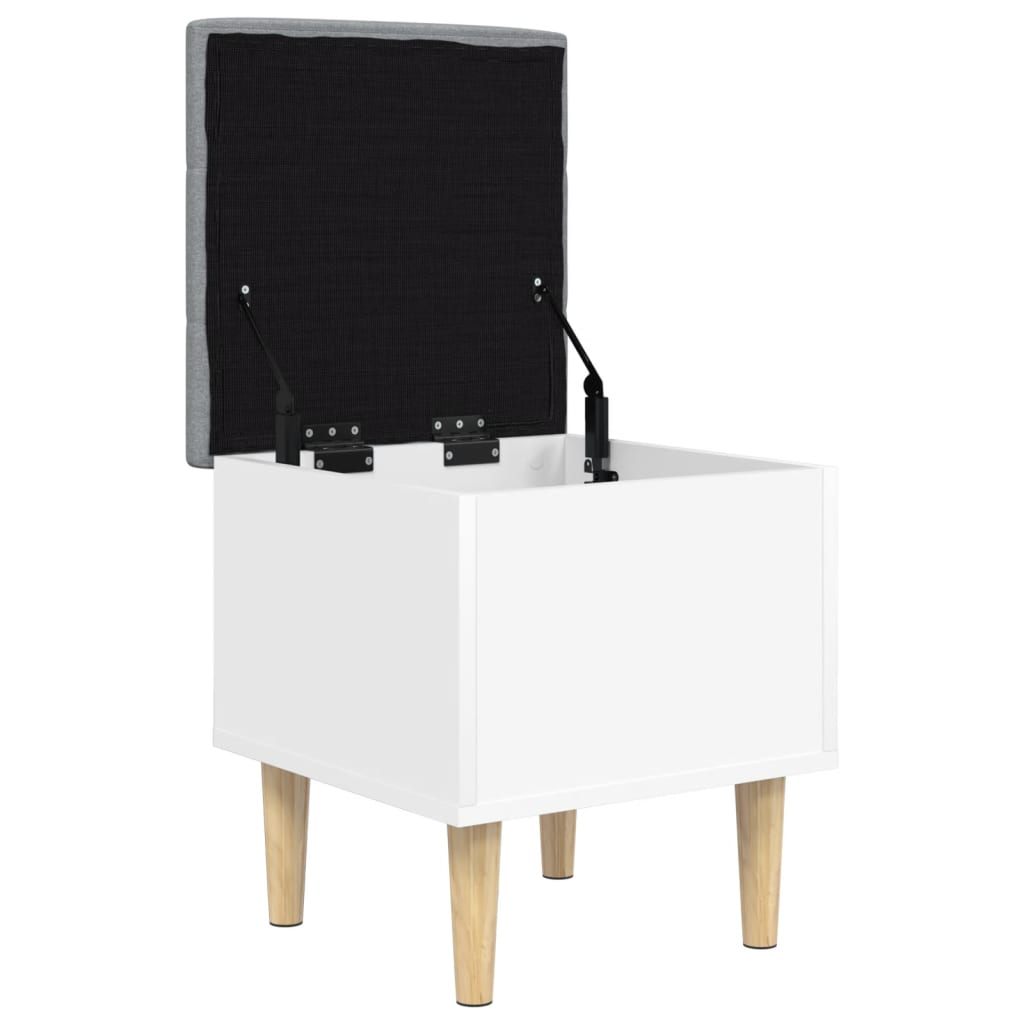 Opbergbankje Bewerkt Hout 42 x 42 x 46 cm Wit